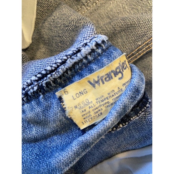 Vintage Wrangler Western Jeans Gold Embroidered Sz 34x26 Unisex Adult 80s Aztec - Picture 2 of 9